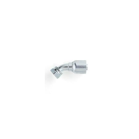 Parker 43 Series, 45 Deg Short Drop Elbow, -10 Female Seal-Lok Swivel, -10 Hose, Steel, Zinc-Nickel Plating 1J743-10-10-ZJ
